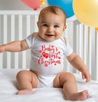 Combinaison de Noël pour bébé, rouge, manches courtes, en coton, barboteuse de Noël pour bébé, tenue de fête pour nouveau-né