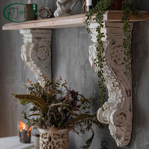 Estante de pared decorativo retro The Seventh Day, de madera maciza tallada, estilo francés rectangular, para exhibición en la sala de estar - Product Image 4