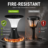 Lampe solaire décorative de jardin résistante aux intempéries et aux flammes, vente en gros, extérieur 360° °   Borne lumineuse à lumière douce pour jardin, patio et allée