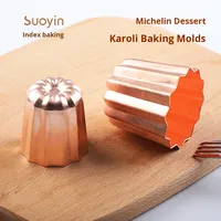 Petit moule à gâteau en cuivre jetable écologique de 1 kg pour la cuisson de petits gâteaux décoratifs et de cannelés