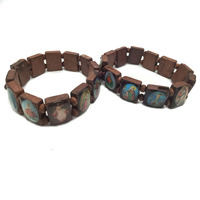 2023 En Bois Stretch Religieux Catholique Icône Jésus Ange Marie Bracelet Religieux Catholique Ornements Articles Chrétiens