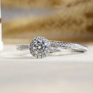 แหวนเพชรเมสซี่ รุ่น MSR-1666 ทรงกลม เงินแท้ 925 ประดับเพชรแบบ Halo เพชรเลี้ยงในห้องปฏิบัติการ - Product Image 1