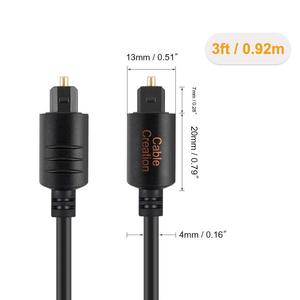 Câbles audio optiques numériques durables Toslink plaqués or SPDIF, coque en aluminium, gaine en PVC, mâle-mâle, compatibles DVD - Product Image 6