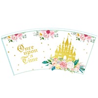 Nouvelle nappe de fête de château de princesse, décorations de fête d'anniversaire, assiettes en papier de château, gobelets, vaisselle jetable pour fête