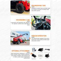 Chariot télescopique compact 3500 kg 7 m Diesel tout-terrain 4x4 avec convertisseur de couple hydraulique