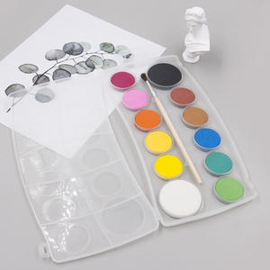 Bd-coffret de peinture à l'eau pour artiste, 12 couleurs, avec pinceau, boîte en plastique, <span class=keywords><strong>gouache</strong></span> solide, dessins pour les enfants - Product Image 3