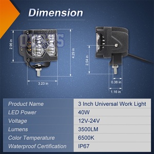 Luz de Trabajo OVOVS para Conducción Todoterreno con Luces Estroboscópicas Ámbar para Camiones, Camionetas, Carritos de Golf, SUV, ATV, UTV, 4x4, Furgonetas y Autocaravanas - Product Image 5