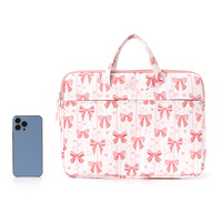 Nueva Bolsa de Transporte para Computadora Portátil, Resistente al Agua, de Pana Estampada, con Cierre, Práctica Funda Protectora para Laptop