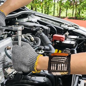 Bolsa Ajustable para Brocas con Gancho y Bucle, Imanes Fuertes, Soporte para Clavos y Tornillos, Correa Elástica para Almacenamiento de Herramientas - Product Image 5