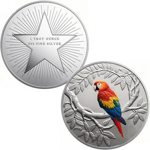 เหรียญเงินบริสุทธิ์1ออนซ์รูปนกแก้วดีไซน์ทันสมัยของสะสมโลหะขนาด40มม. พร้อมเคลือบอ่อน & เทคนิคการพิมพ์แบบกำหนดเอง - Product Image 4