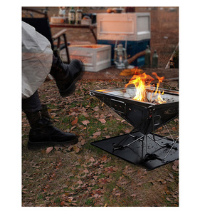 Mini barbecue portable pliable en acier argenté pour le <span class=keywords><strong>camping</strong></span> en plein air, ensemble de brasero, réchaud de <span class=keywords><strong>camping</strong></span> pliable, grilles à charbon de bois BBQ <span class=keywords><strong>PARADISE</strong></span> - Product Image 2