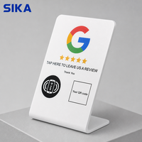 SIKA Promotion : Support de table NFC personnalisé pour avis Google et cartes Google Maps, carte d'affichage pour réseaux sociaux avec puce NTAG215