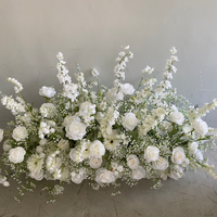 Witte moderne kunstzijde bruidsbloemenarrangement 100cm gangpad voor ceremonie decoratie luxe