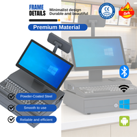 Customized Logo Desktop Pos Computer All in One Cash Register Dual Screen Thermal Printer Cash Drawer Supermarket Retail Store