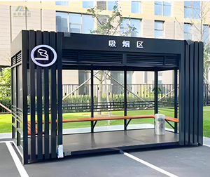 Cabine de fumeurs de café en structure métallique portable, <span class=keywords><strong>maison</strong></span> préfabriquée, design moderne - Product Image 4