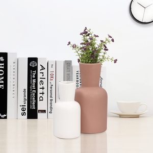 Jarrón de Cerámica Rosa de Diseño Minimalista Moderno de Alta Calidad, Jarrón de Porcelana Simple para Jardín, Hogar, Decoración Mediterránea - Product Image 3