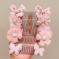 Pince à cheveux pour enfants très tendance, avec nœud floral en métal, peigne invisible pour l'arrière de la tête, accessoires pour filles