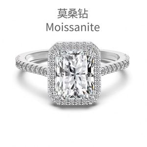 Dylam High Top Jewelry <b>925</b> Sterling <b>Silver</b> D Color VVS1 Moissanite Stone Wedding Band Eternity <b>Rings</b> for Wedding Engagement - Product Image 4
