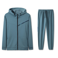 Faible quantité minimale de commande en Stock hiver homme surdimensionné fermeture éclair à capuche pantalon long survêtement ensembles course gymnastique entraînement sport Football Football uniforme