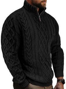 Pull tricoté décontracté pour homme, nouvelle version coréenne automne-hiver, chaud, respirant, anti-rétrécissement, à col revers et manches longues - Product Image 1