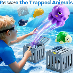 Jouet aquatique pulvérisateur flottant en caoutchouc, animaux marins 3D, ensemble <span class=keywords><strong>de</strong></span> bain pour bébé, jeux <span class=keywords><strong>de</strong></span> <span class=keywords><strong>douche</strong></span>, kits <span class=keywords><strong>de</strong></span> tous types avec cage, en vente - Product Image 3