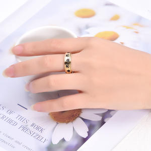 6MM Cute Dog Footprint 360 <span class=keywords><strong>Anillo</strong></span> giratorio 18K Oro Acero inoxidable Spinner Anillos para mujeres - Product Image 6