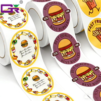 Adesivi Rotondi Personalizzati Impermeabili con Logo per Alimenti, Etichette Adesive in Vinile da 2/3 Pollici per Sacchetti da Asporto in Rotoli