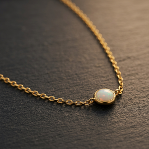 Australian <b>Opal</b> Charm Pendant with Chain S925 Sterling Silver 18K Gold Plated Gift OEM Wholesale Thailand - Product Image 3