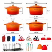 Ensemble d'ustensiles de cuisine en fonte émaillée OEM en gros, multi-pièces, pour la maison, la cuisine et la restauration