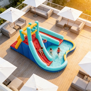 <span class=keywords><strong>Castillo</strong></span> Inflable para Niños para Todas las Estaciones con Toldo Opcional para Protección Solar y contra la Lluvia en Complejos Turísticos - Product Image 4