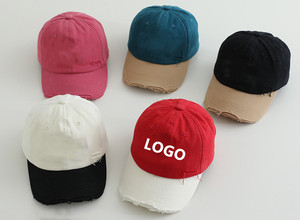 Casquettes de baseball unies délavées pour enfants, avec logo brodé 3D personnalisé, style rétro, en denim vierge, type « Dad Hat » - Product Image 6