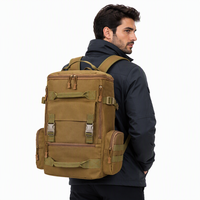 Sac à dos de randonnée tactique en denim et nylon personnalisé OEM, grande capacité, design camouflage, pour le trekking, le camping et les activités de plein air