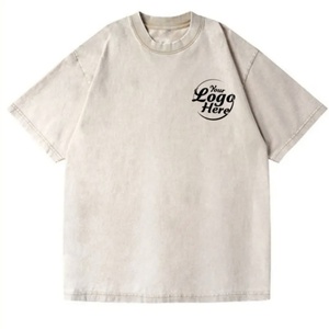 เสื้อยืดโอเวอร์ไซส์ผู้ชายสไตล์วินเทจ ผ้าฝ้าย 100% คุณภาพสูง พิมพ์ลายตามสั่ง ระบายอากาศได้ดี แขนสั้น ไซส์ใหญ่ น้ำหนัก 190 กรัม - Product Image 2