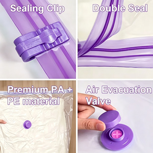 Vacuum <b>Storage</b> Bags Compression Organizer Pouches Transparent Plastic Bag Set With Electric Pump and Hand Pump for Travel - Product Image 5