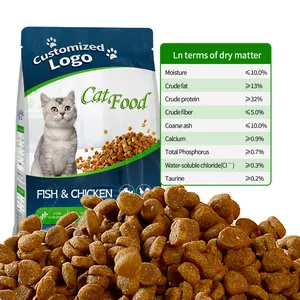 Alimento seco wanpy pet food comida de gato me-o com peixe e frango sabor