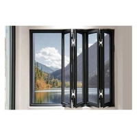 Fenêtre pliante verticale en verre trempé à isolation acoustique en aluminium sur mesure, avec rideau à persiennes en acier inoxydable, pour chambre à coucher