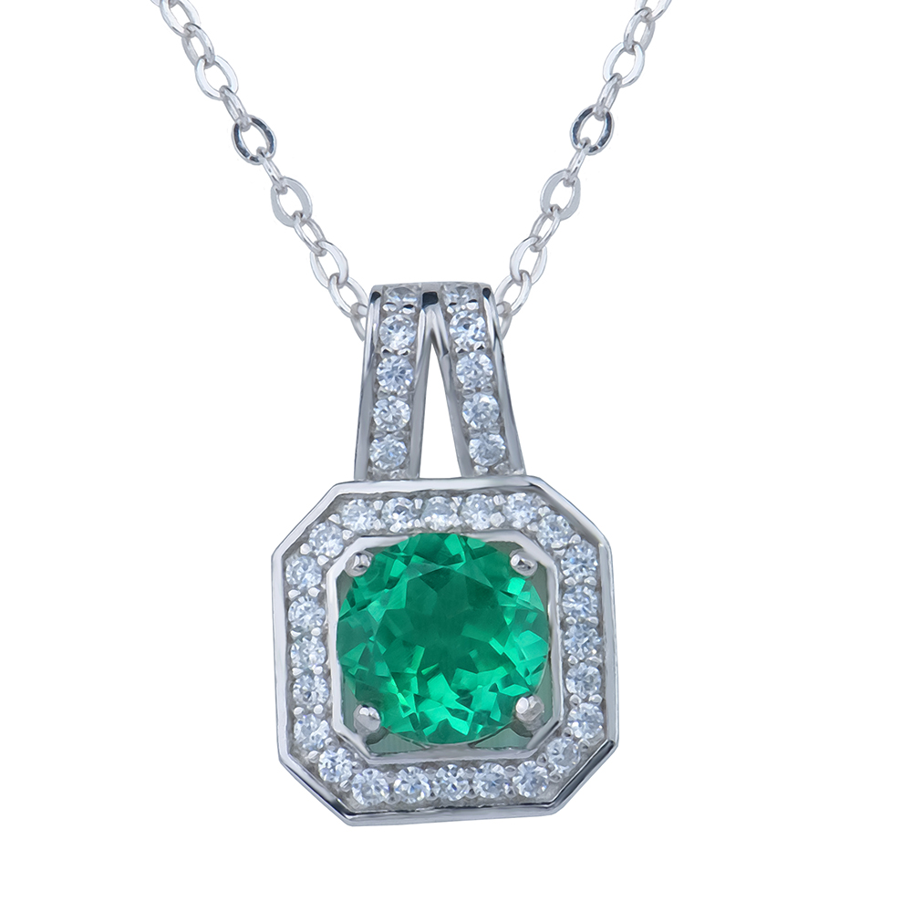 surround the square emerald pendant