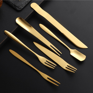 Ensemble de fourchettes à gâteau de lune en acier inoxydable 304, couteau à gâteau et fourchette à dessert, fourchette-cuillère 2-en-1 pour fruits, service d'impression de logo personnalisé - Product Image 3