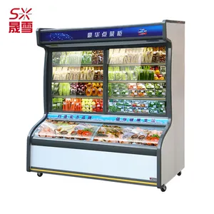 Commercial New Style Display Energy Saving Freezing Cooler For Refrigerating Food And Dairy Products With Sliding Doors