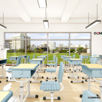 Meubles scolaires, table-banc robuste, bureau et chaise de classe, design européen moderne pour collège, maison, appartement, salon