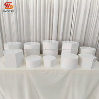 Décor de table de mariage lisse, socle blanc pour gâteau, présentoir de nourriture, buffet de desserts, socle de présentation, ensemble de piédestal pour fête d'anniversaire