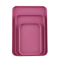 Personnalisation de plateau de service moderne Service de haute qualité en plastique mélamine bon marché en vrac plateaux de service alimentaire plateau de cafétéria