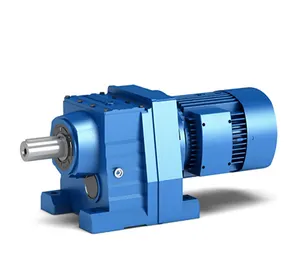 FECO 4kw 27rpm ratio 52.82 380V 50HZ R series helical gear reducer with electric motor