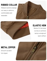 Blousons pour hommes personnalisés-Bomber automne hiver chaud Streetwear coupe-vent fermeture éclair complète imperméable décontracté rembourré manteaux veste pour hommes