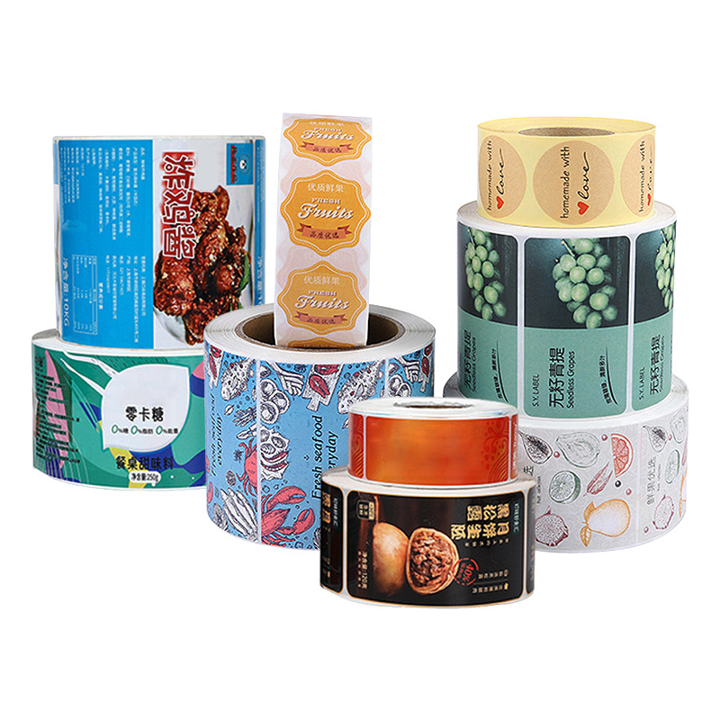 Customized Packaging Labels Sticker Roll for Bottle Waterproof Brand Logo Sealing Business Logo Sticker Food Packaging Labels
