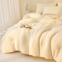Couette en polyester tricoté, taille double, douceur nuageuse, lavable, moelleuse, ensemble de literie pour toutes les saisons