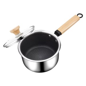 5PCS 304/316 Tri Folha Cozinha De Aço Inoxidável Cozinhar Fry <span class=keywords><strong>Wok</strong></span> Saucepan Sopa De Leite Panelas e Panelas Antiaderente Metal Aço Cookware Set