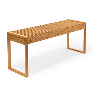 Modern minimalist entryway shoe bench, <b>bamboo</b> indoor/outdoor bench, entrance shoe rack bench, <b>bamboo</b> and wood <b>stool</b> - Product Image 1