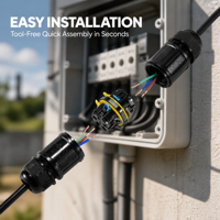 Connecteur rapide M25 étanche IP68 à 2, 3, 4, 5 broches, joint de câblage LED pour alimentation électrique sous-marine