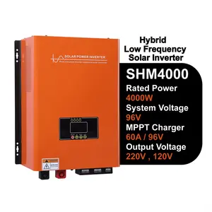 4000w Hybrid Solar Inverter 48vdc To 220vac Built-in 60a Solar Charger Pure Sine Wave Lcd Display